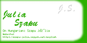 julia szapu business card